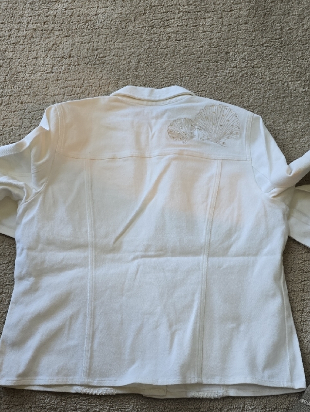 Chico's White Embellished Jean Jacket - Picture 2 of 3
